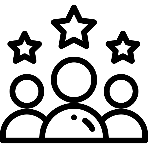 Rating icon showing high customer satisfaction