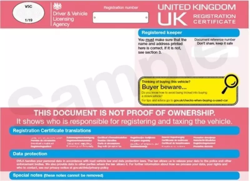 DVLA paperwork being signed for car disposal